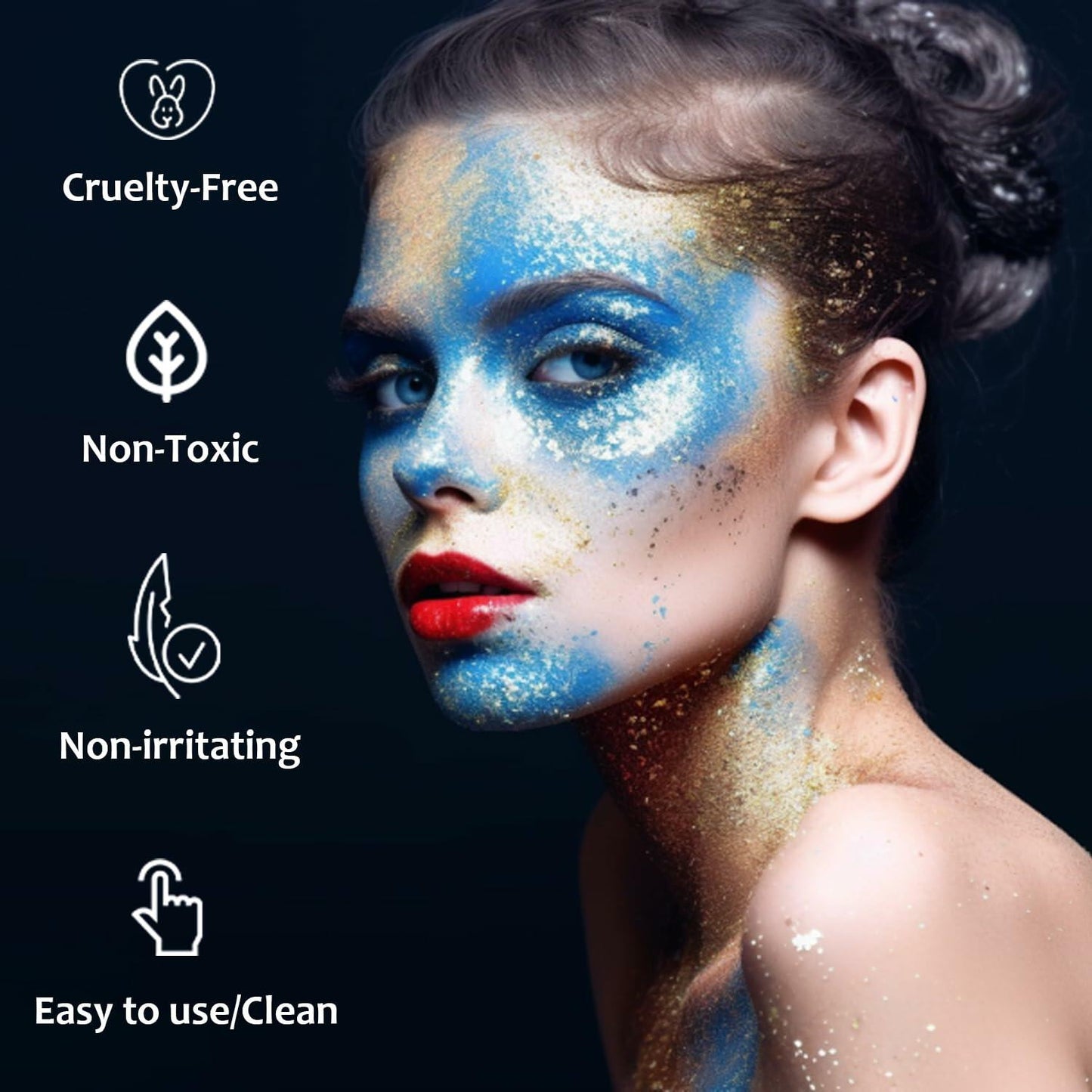 UCANBE Red Body Glitter Stick Chunky Makeup for Face Hair Lips
