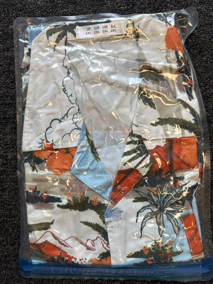APTRO Hawaiian Shirt Men Tropical Short Sleeve Button Down Shirt Size 2X