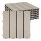 Famobay WPC Patio Deck Tiles 3D Organic White 12x12in 6pcs Durable Waterproof