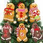 Fanfanwin Gingerbread Man Ornaments Brown 5.12in 6 Pcs Christmas Decor