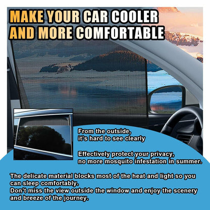 Car Side Window Sun Shade Magnetic Blackout Curtain UV Protection 2pcs