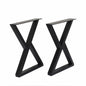 Herkii Heavy Duty Metal Table Legs 16" H x 11" W Black Set of 2