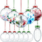 Sumind 12pcs Clear Fillable Christmas Ornament Balls 3.15in Red Green