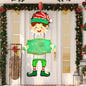[Like New] Elf Boys Hanging Sign with Lights Wooden Christmas Decor Indoor Outdoor