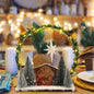 Cinnvoice LED Wooden Nativity Set Christmas Decoration Indoor Tabletop Display