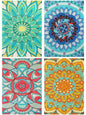 Tioncy 4 Pcs Diamond Painting Kits 11.8x15.8in Mandala Flower Wall Art