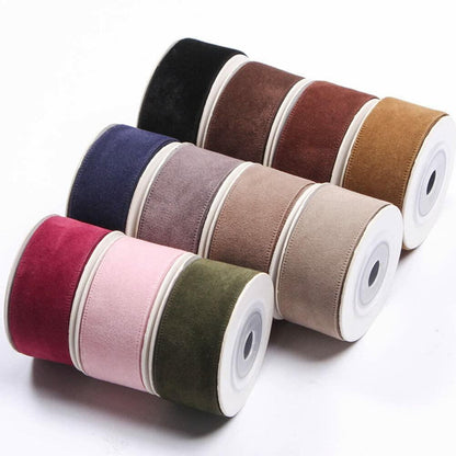 LATUROP 1in Wine Double Face Velvet Ribbon 10 Yards Roll for Crafts