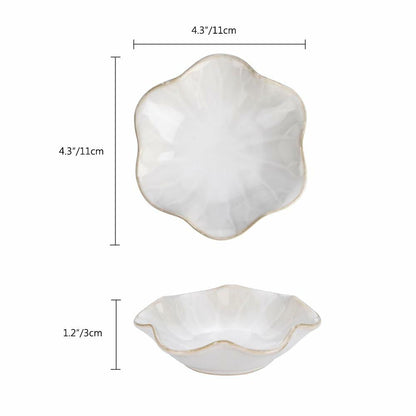 2PCS Lotus Leaf Ring Holder Dish Ceramic Trinket Tray White Light Green
