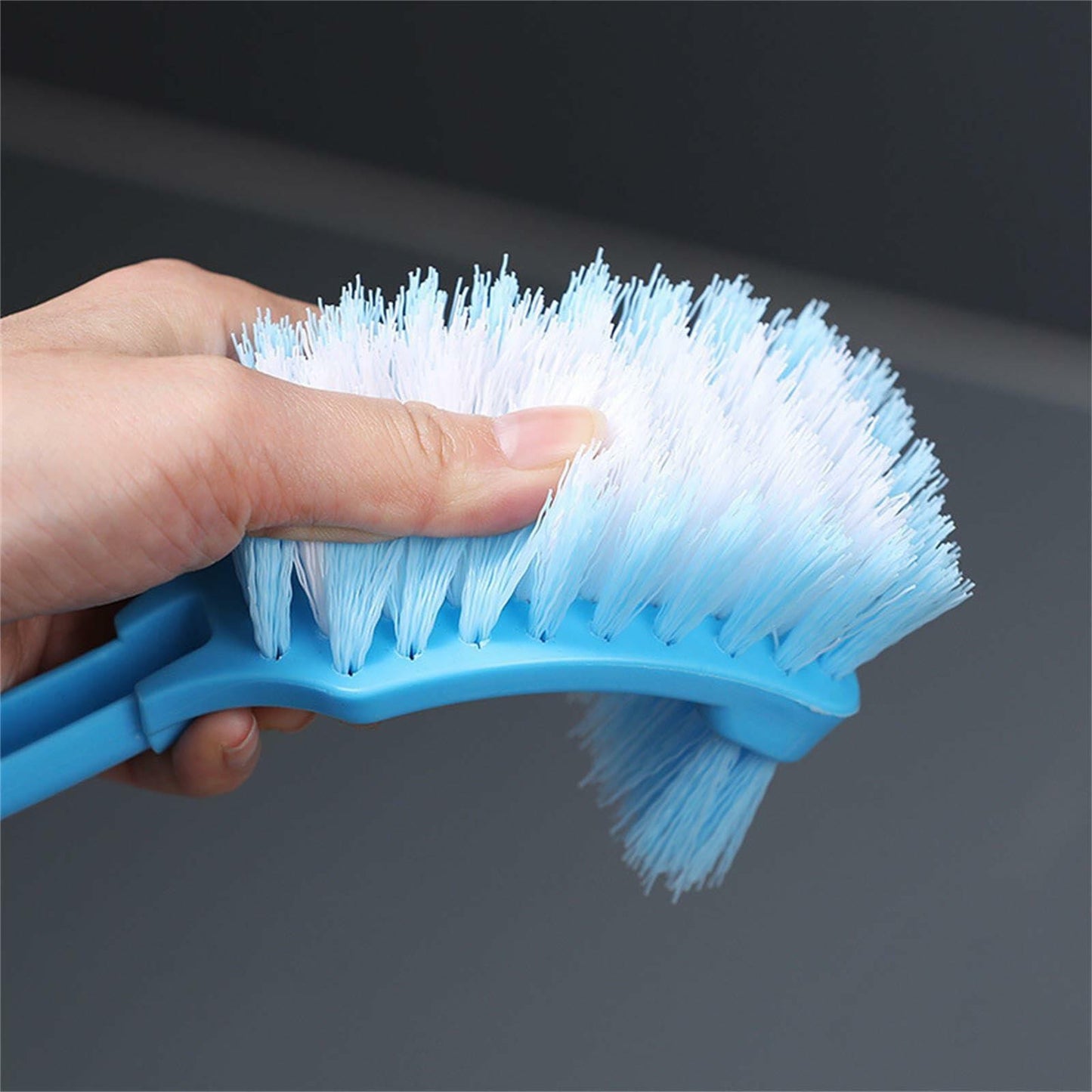[Like New] Simple Toilet Brush Double Sided Clean Brush with Long Holder Green 1pc