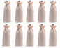 Viamto Burlap Wine Bags Drawstring Lining Beige 15x35cm 10pcs
