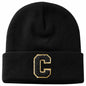 Lightbird Initials Beanie Winter Hat Black for Women Teens