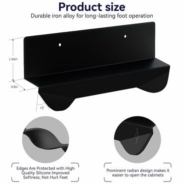 GAODEXIN 3-in-1 Cabinet Foot Pulls 2-Pack Trash Drawer Handle White