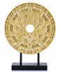 Geometric Mandala Decorative Sculpture Round Art Piece White Elegant Decor