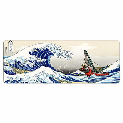 Kanagawa Extended Gaming Mouse Pad Large 31.5x11.8 Inch Non-Slip Rubber