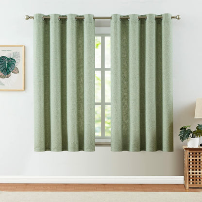 Jinchan Faux Linen Curtains 96” Gray Farmhouse Grommet Light Filtering Set