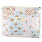 URSKYTOUS Cotton Quilted Large Floral Makeup Bag Flower Portable
