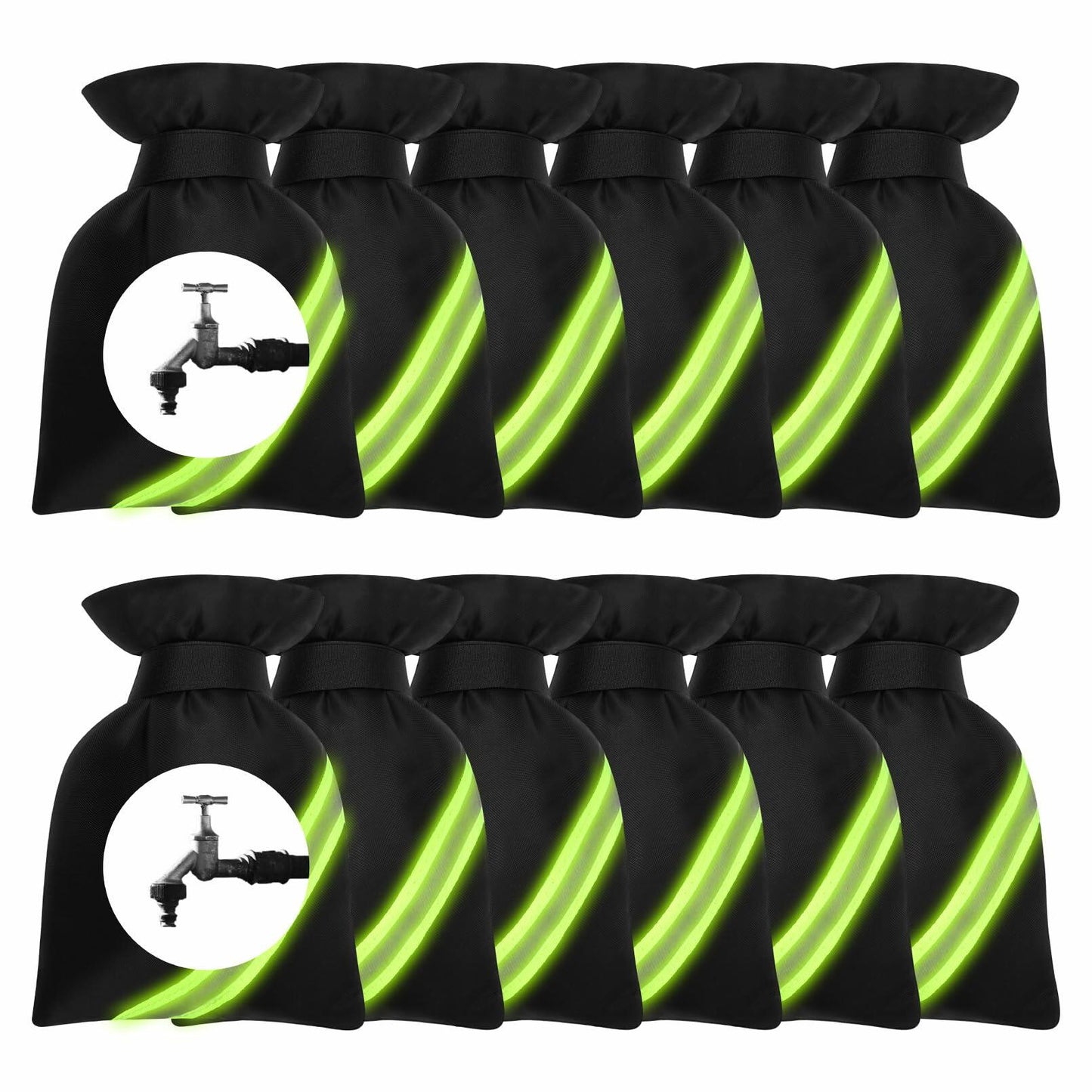 Outdoor Faucet Cover Thickened Waterproof Freeze Protection 8.4x6.8in Black 12pc