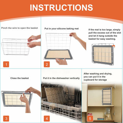 [Like New] Dishwasher Basket for Silicone Baking Mats, Lids & Hot Pads Storage