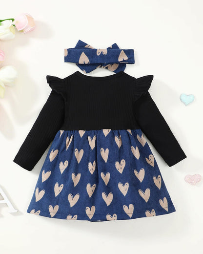 Baby Girl Halloween Dress Ribbed Ruffle Long Sleeve Brown Pumpkin Size 3-6M