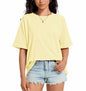 Womens Oversized Crewneck T Shirt Short Sleeve Casual Top Cream01 Size M