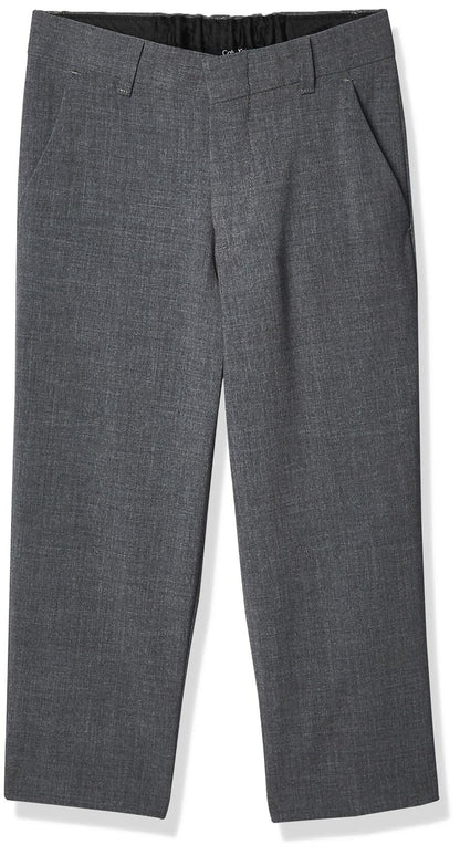 Calvin Klein Boys Flat-Front Bi-Stretch Pant Straight Leg Grey Heather Size 14