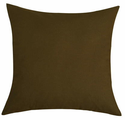 TangDepot Cotton Solid Throw Pillow Cover Coffee 18x18 1 Count