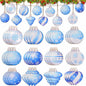 HOWAF 36pcs Wooden Snowflake Ball Ornaments Xmas Tree Decorations