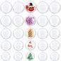 [Like New] Ranchbtn Clear Plastic Fillable Ornaments 25 Pcs 5 Sizes Transparent DIY