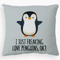 Voatok Penguin Love Decorative Throw Pillow Case 18x18 inch Yolk Yellow