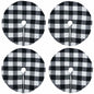 4 Pack Christmas Tree Skirt 15" Black White Buffalo Plaid Holiday Decor