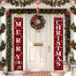 Leuceiy Christmas Banner Santa Snow Outdoor Yard Porch Sign Decoration