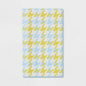 Room Essentials Waffle Houndstooth Hand Towel Green/Blue Pack of 12