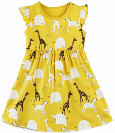Toddler Girl Dinosaur Sundress Short Sleeve Pink Size 5T