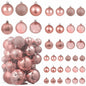 YiYunFloral Christmas Ball Ornaments 36pcs 6 Styles 3 Sizes Rose Gold