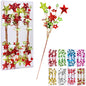 [Like_new] 17" Red Green White Christmas Tree Topper Star Beads Sequin Electroplating