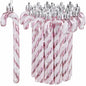Sotiff Plastic Glitter Candy Cane Ornaments Pink White 72 Pcs Holiday Decor