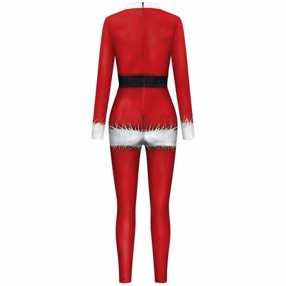 PENEXIU Santa Clown Cosplay Costume Jumpsuit Mask Size XL