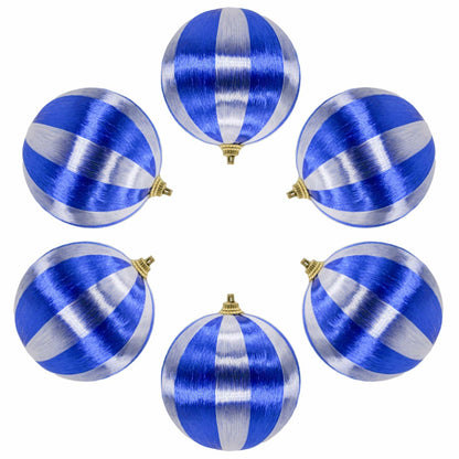 12 Pcs Christmas Thread Wrapped Balls Ornaments 2.4 Inch Holiday Decor