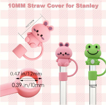 IN Chenthy 8 Pcs Silicone Animal Straw Topper for Stanley 30&40 Oz Tumbler