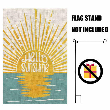 QQPPOLIU Summer Garden Flag Double Sided Linen Fabric 12x18 Inch Outdoor