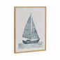[Like New] Kate and Laurel Nautical Blue Sailboat Wall Art 16x20 Gold Wood
