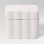 Room Essentials Scalloped Lidded Box White Ceramic Square