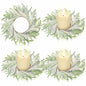 Daifunli 4 Pcs Wedding Candle Rings Pine Pampas Wreaths Small Christmas Decor