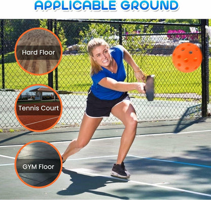 Geekman Outdoor Pickleball Balls 40-Hole USAPA Standard 6 Pack