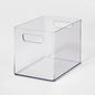 Brightroom Medium Bathroom Organizer Bin Clear 6.5"H x 9"D x 6"W with Handles
