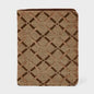 A New Day Passport Case Brown Plaid Jacquard Knit Recycled Polyester