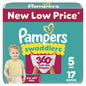 Pampers Swaddlers 360° Diapers White Leakproof Comfy Dry 17 Count Size 5