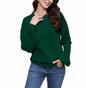 LISILONG Women's Long Sleeve Pullover Sweater Chunky Knit Green L