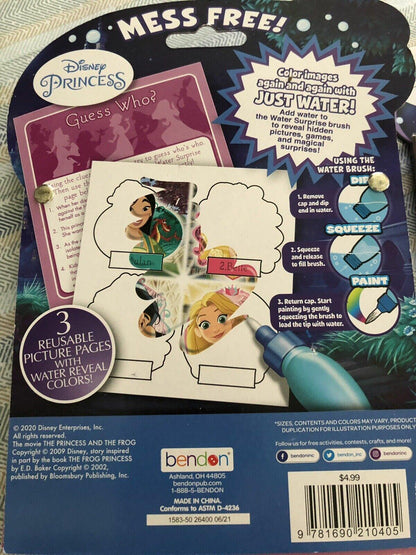 Disney Princess Imagine Ink Water Surprise Coloring Books 5-Count Hardcover