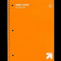 Up&up™ Spiral Notebook 1 Subject Wide Ruled 70 Pages Orange 3 Hole Punched